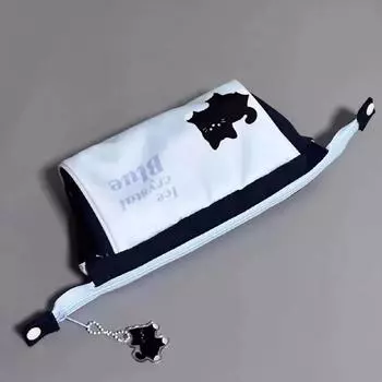 Студенческий пенал для мальчика и девочки с изображением черного кота в корейском стиле 1pc