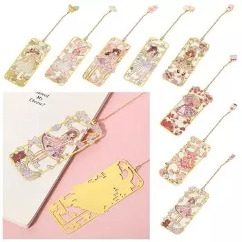 Студенческий подарок, подвеска в китайском стиле, металлическая кисточка, нумерация страниц, латунная закладка, окрашенная книжная клипса Style 6