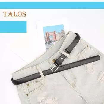 Студенческий ремень из искусственной кожи, регулируемая длина, дизайн с несколькими отверстиями, женский пояс, однотонный ремень, аксессуары для костюма 120cm