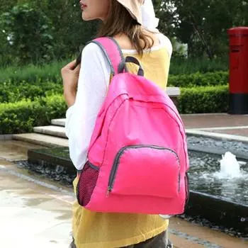 Студенческий рюкзак большой емкости легкий складной мужской женский унисекс повседневный походный дорожный чёрный