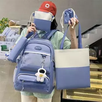 Студенческий рюкзак для кампуса, студенческий школьный рюкзак большой вместимости чёрный