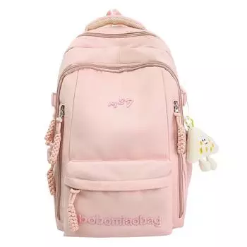 Студенческий рюкзак для колледжа Женский рюкзак для путешествий большой вместимости Легкий рюкзак розовый