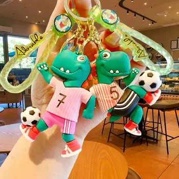 Студенческий рюкзак футбольный брелок с динозавром автомобильный кулон мультфильм брелок женский леди девушка No.7