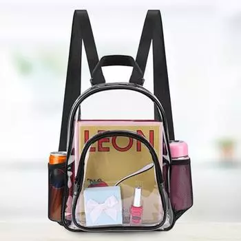 Студенческий рюкзак прозрачный прозрачный большой емкости гладкая молния ПВХ школьная сумка