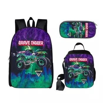 Студенческий рюкзак, Рюкзак с мультяшным принтом, Дорожный рюкзак One Size чёрный