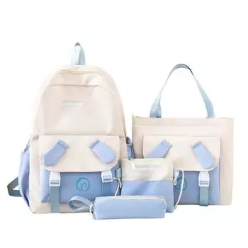 Студенческий рюкзак, Рюкзак с мультяшным принтом, Дорожный рюкзак One Size синий