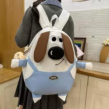 Студенческий рюкзак с изображением собаки из мультфильма, школьная сумка, женский милый рюкзак белый