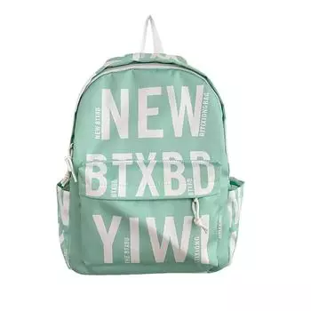 Студенческий рюкзак с напечатанными буквами, большой емкости, женский, цветной, для учеников младших классов средней школы, школьный портфель для кампуса розовый