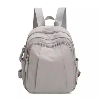 Студенческий рюкзак в стиле кампус, унисекс, легкий нейлоновый рюкзак светло-серый
