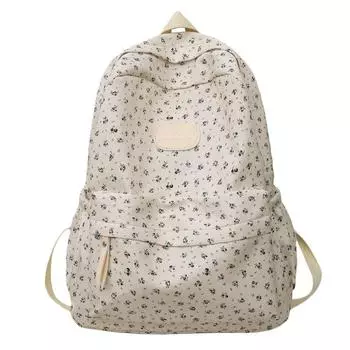 Студенческий рюкзак в стиле колледжа для девочек с цветочным принтом синий