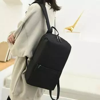 Студенческий рюкзак водонепроницаемый из ткани Оксфорд с регулируемым плечевым ремнем, однотонный, для подростков чёрный