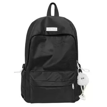 Студенческий рюкзак Женская большая наплечная сумка чёрный