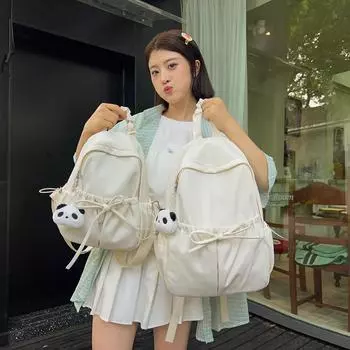 Студенческий рюкзак, женский однотонный школьный рюкзак, простой рюкзак для кампуса Small розовый