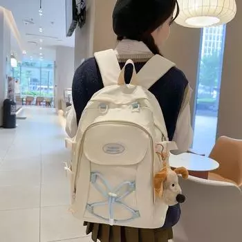 Студенческий рюкзак, женский школьный рюкзак для школьников средней школы, большой вместительный рюкзак для школьников младших классов чёрный