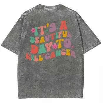 Студенческий сезон Личность Винтажная футболка Унисекс Круглый вырез Цветной принт буквами Женская С коротким рукавом Повседневный Простой топ M