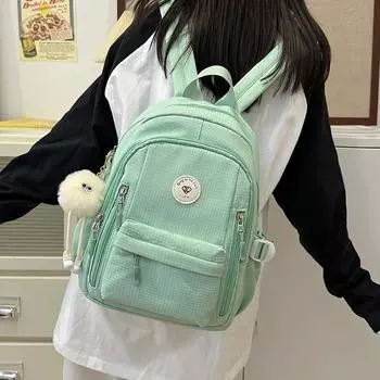 Студенческий школьный рюкзак большой емкости, женский однотонный рюкзак, небольшой рюкзак для путешествий жёлтый