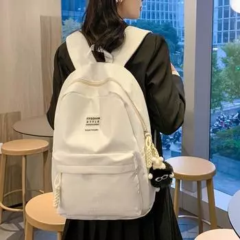 Студенческий школьный рюкзак большой емкости, женский рюкзак чёрный