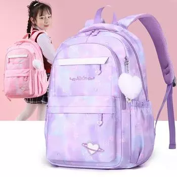 Студенческий школьный рюкзак детский нейлоновый большой емкости рюкзак для девочек с рисунком из мультфильма синий