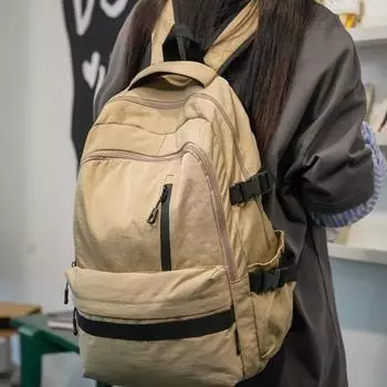 Студенческий школьный рюкзак для мужчин, большой емкости, женский рюкзак для путешествий за компьютером Small хаки