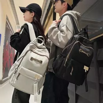 Студенческий школьный рюкзак для мужчин, большой вместимости, женский дорожный рюкзак коричневый