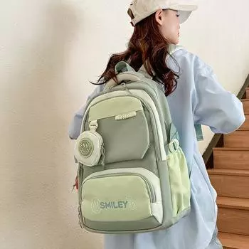 Студенческий школьный рюкзак для мужчин и женщин с цветными блоками, легкий оксфордский дорожный рюкзак большой вместимости