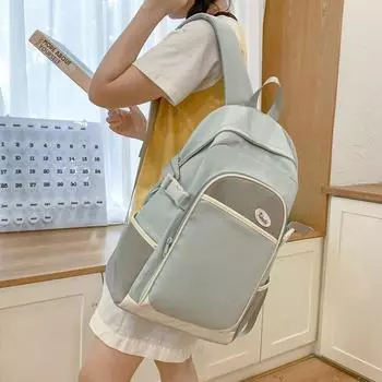 Студенческий школьный рюкзак для женщин, большой емкости, цветной дорожный рюкзак чёрный