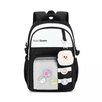 Студенческий школьный рюкзак для женщин, большой емкости, контрастный цветной рюкзак хаки