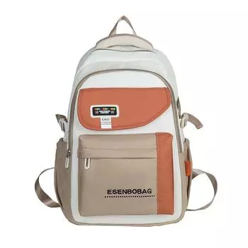 Студенческий школьный рюкзак, мужской и женский рюкзак с цветными блоками, легкий оксфордский дорожный рюкзак большой вместимости