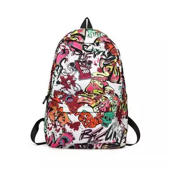 Студенческий школьный рюкзак Мужской рюкзак большой вместимости с граффити Женский рюкзак