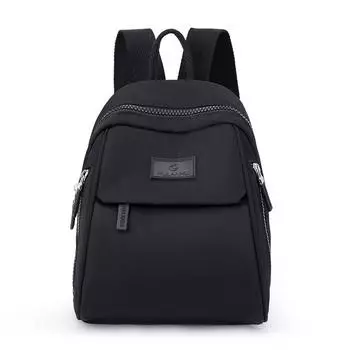 Студенческий школьный рюкзак нейлоновый рюкзак женский легкий однотонный дорожный рюкзак чёрный