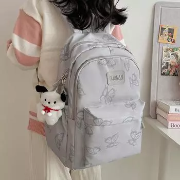 Студенческий школьный рюкзак, новый модный китайский студенческий рюкзак с бабочками и граффити, модный рюкзак для отдыха и путешествий single bag.