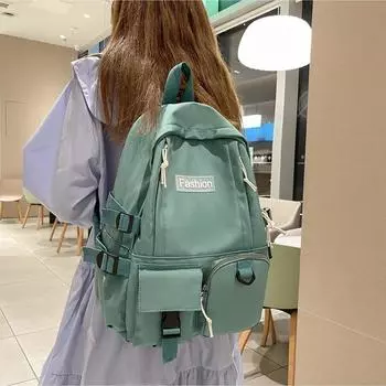 Студенческий школьный рюкзак, однотонный рюкзак большой емкости