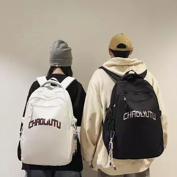 Студенческий школьный рюкзак с буквенным принтом Рюкзак для пары розовый