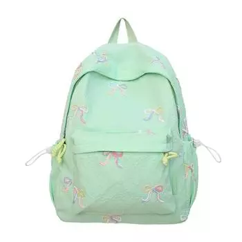 Студенческий школьный рюкзак с вышивкой в виде банта, женский рюкзак большой вместимости Small зелёный