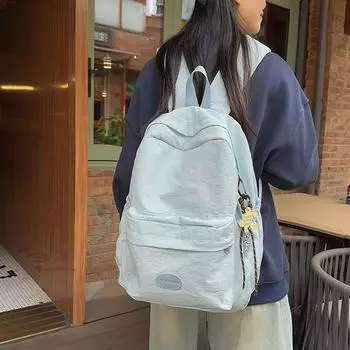 Студенческий школьный рюкзак в стиле кампуса для женщин, легкий белый