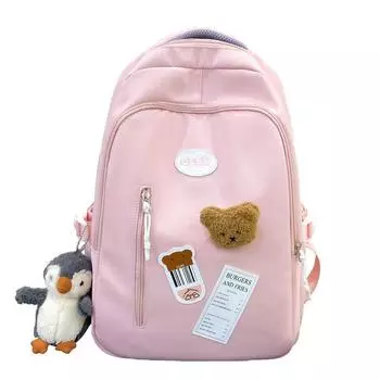 Студенческий школьный рюкзак Женский мультяшный рюкзак Small розовый