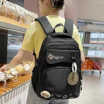 Студенческий школьный рюкзак женский рюкзак для класса чёрный