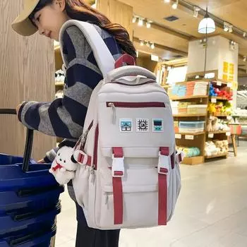 Студенческий школьный женский нейлоновый рюкзак большой вместимости