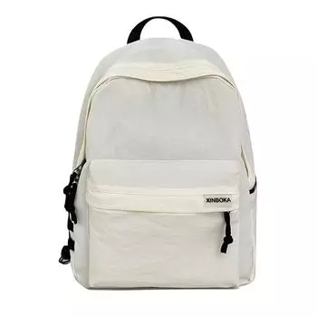 Студенческий школьный женский однотонный рюкзак, рюкзак большой емкости бежевый