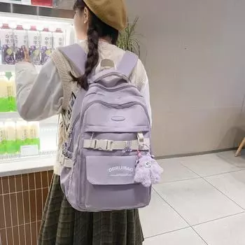 Студенческий школьный женский рюкзак большой емкости для путешествий, легкий рюкзак для компьютера синий