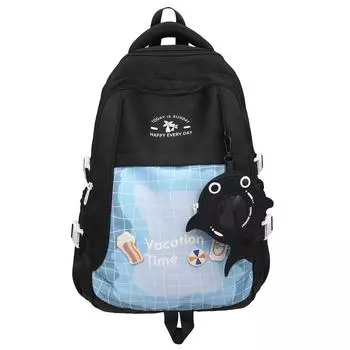 Студенческий школьный женский рюкзак большой вместимости синий