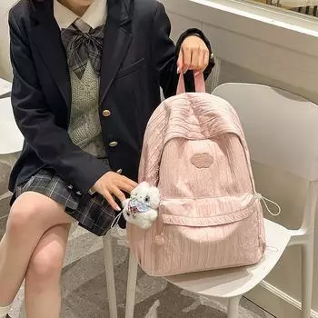 Студенческий школьный женский рюкзак большой вместимости чёрный