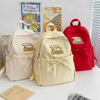 Студенческий школьный женский рюкзак, легкий компьютерный рюкзак для путешествий красный