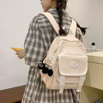 Студенческий школьный женский студенческий стиль, однотонный маленький рюкзак, детский дорожный рюкзак чёрный