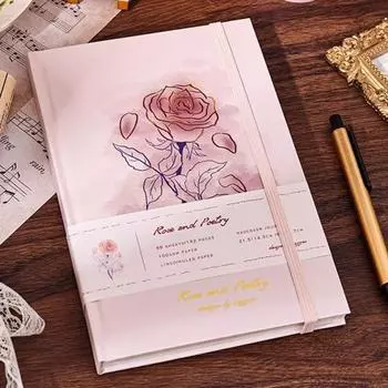 Студенческий справочник, винтажный дневник с бабочками и цветами, эстетический блокнот для скрапбукинга, DIY ремесленный планировщик, журнал, альбом, канцелярские принадлежности, подарок для A5 розовый