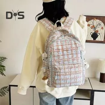 Студенческий рюкзак с несколькими отделениями, большой вместимостью, сладкий цвет, клубничный принт, школьная сумка для школьников, дорожная сумка для хранения вещей на свежем воздухе розовый