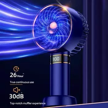 Student Fan 2025 New Handheld Mini Fan USB 5000mAh Rechargeable Mini Portable Small Pocket Fan Data Display зелёный