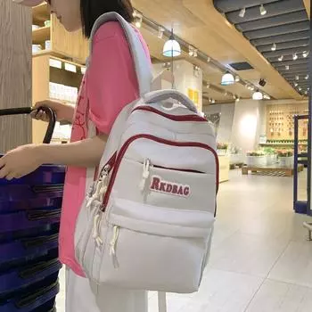 Student Grade 3 To 6 Schoolbag Women s Large Capacity Backpack College Style Men Backpack чёрный