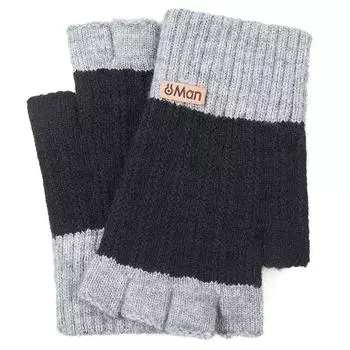 Student Half Finger Gloves Cold Proof and Warm Proof and Thickened Half Knitted Gloves In Autumn and Winter One size