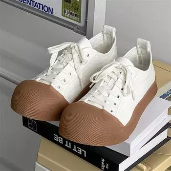 Student outdoor solid color small black shoes men s fashion casual big head shoes youth trendy lace-up canvas shoes 35